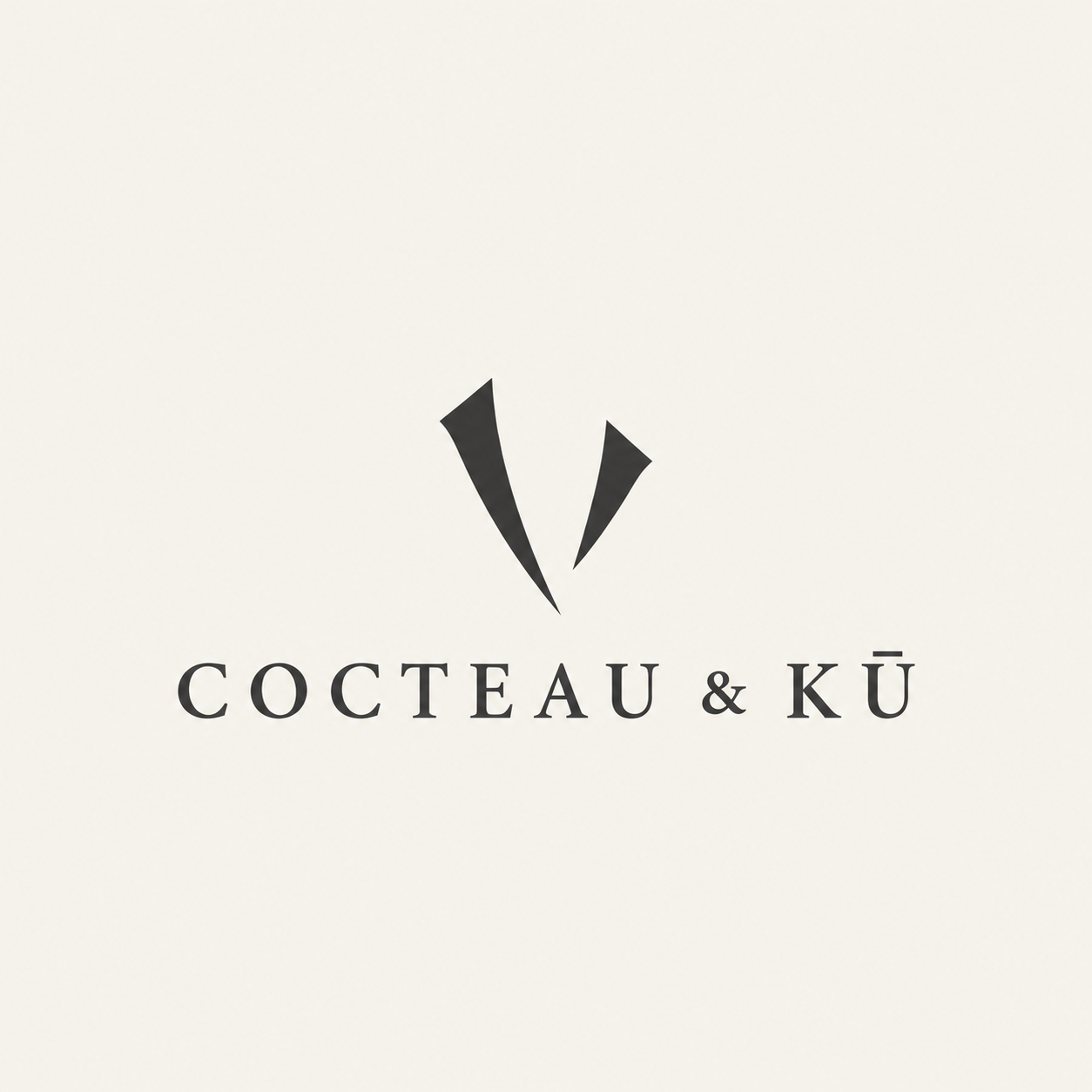 COCTEAU & KŪ: isotipo de dos trazos y logotipo aprobado